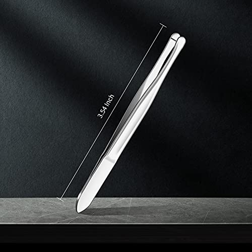 3 Pieces Stainless Steel Round Tip Tweezers Eyebrow Hair Removal Tweezers Makeup Cosmetic Tool Blunt Tip Tool
