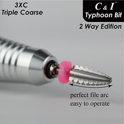 C & I Typhoon 2-Way Carbide Nail Drill Bit - Fast Gel & Acrylic Removal 3XC