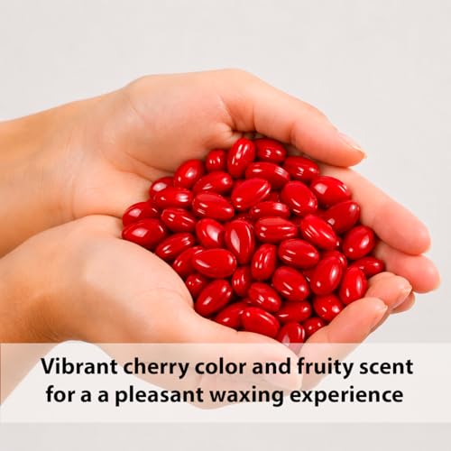 Cherry Charm Hard Wax Beads 1 lb Pack of 2 - Strips-Free Hair Removal, Made in Italy