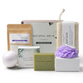 Green 5-Piece Spa Gift Set for Women with Soap Candle Bath Bomb & Scrunchie