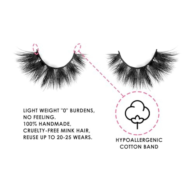 20mm Halo Mink Lashes, 3D Real Mink Eyelashes, 3 Pairs Cat Eye Lashes, Fluffy Dramatic False Eyelashes, 6D Long Thick Luxury Volume Strip Lash, Soft Reusable Non-Irritating Fake Lash