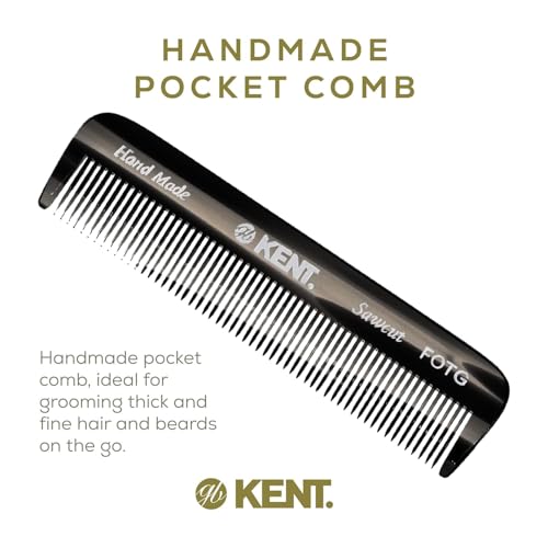 6 Pack Fine Tooth Beard & Hair Comb - 4.5 Inch Handmade Pocket Travel Grooming Comb for Men & Women - Graphite