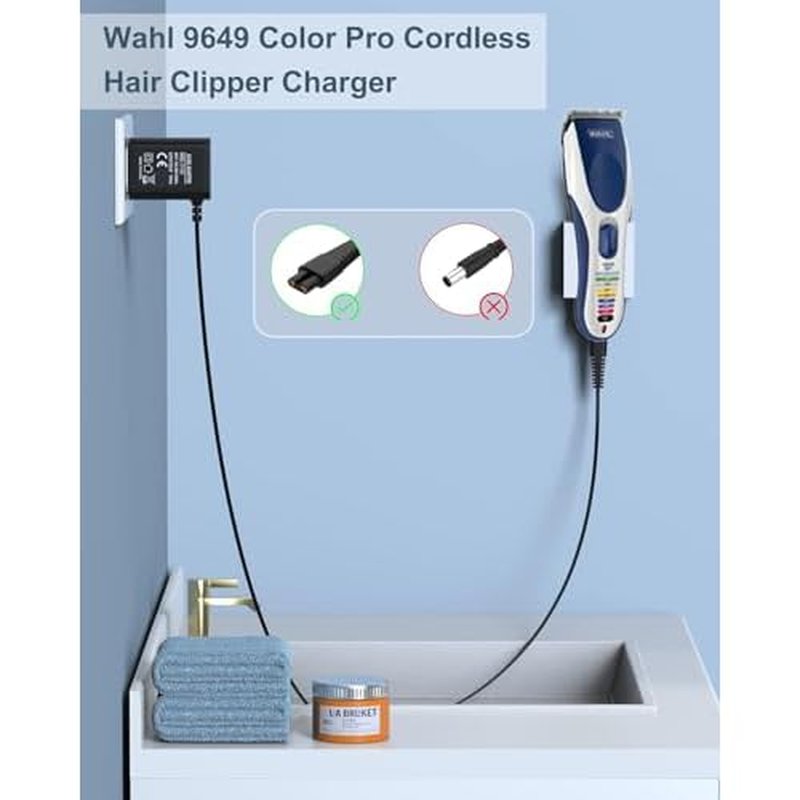 3.5V Clipper Charger Compatible with Wahl 3026590 9636-700 9636-2201 79434 9649 9649P Color Pro Cordless Hair Clipper & Trimmer Replacement Clipper 9649 Charger Power Cord.