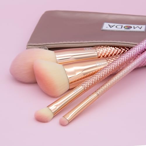 Vegan Synthetic Makeup Brush Set for Face & Eyes - Full Face & Eye Kit