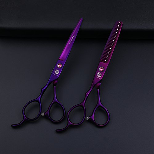 Purple Dragon 6-Inch Left Hand Barber Hair Cutting Scissors - Purple Variation