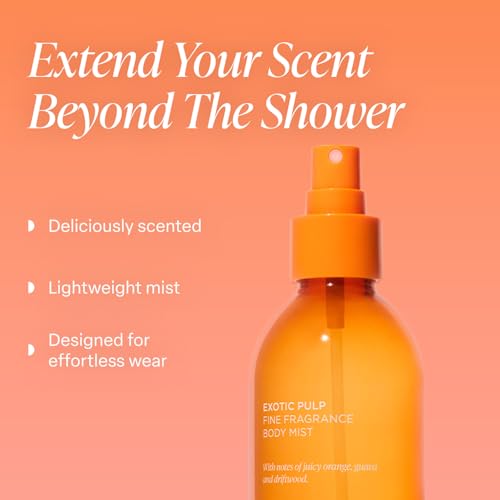 Saltair Exotic Pulp Body Mist & Body Wash Set ? 2 Pack Mist + 2 Pack Body Wash | Long-Lasting Fragrance & Moisturizing Cleanser for Women | Vegan & Cruelty-Free