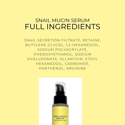 Snail Mucin Serum - Hydrating Face Serum for Skin Barrier Repair & Anti-Aging - Hyaluronic Acid Active Moisture Retention - Hannah Cho Beauty