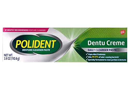 Denture Cleaning Creme - 3.9 Oz Pack of 6 with Fresh Mint Flavor