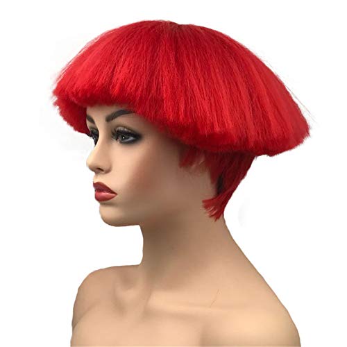 Aimole Short Yaki Straight Synthetic Wig 113 Red Mushroom Head Bowl Cut