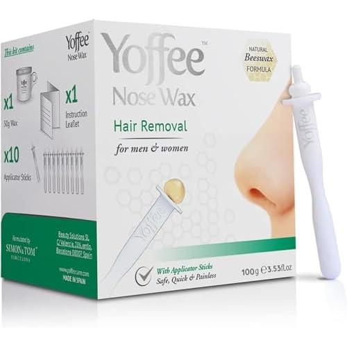 Original Yoffee Nose Wax Kit Men & Women - Natural Bio-Beeswax & Aloe Vera Made Nose Waxing Kit for Men - Nose Hair Wax - Nostril Waxing kit - 10 Reusable Nose Wax Sticks - Easy, Quick & Painless