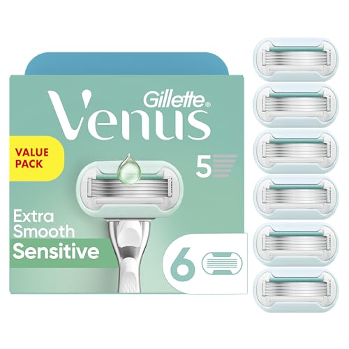 Gillette Venus Extra Smooth Sensitive Razor Blade Refills - 6 Count, Compatible with Venus Handles