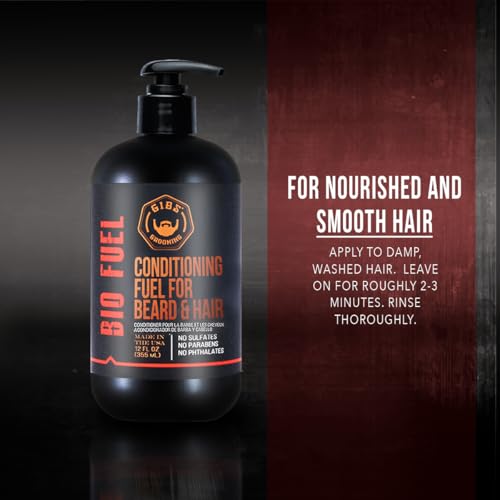 GIBS Grooming Biofuel Conditioning Fuel for Beard & Hair, 12 Fl Oz(Pack of 1)