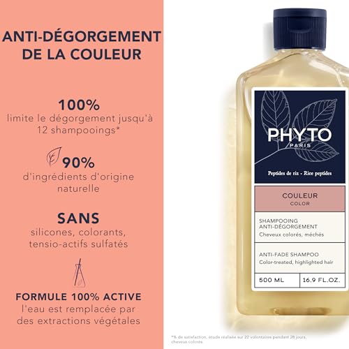 PHYTO COLOR Anti-fade Shampoo, Sulfate Free Shampoo For Color Treated Hair, Protects Color Intensity