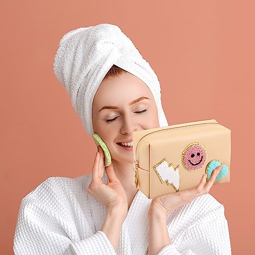 Preppy Makeup Bag Set - 9 PU Leather Cosmetic Bags for Women, Fresh & Classic Variations