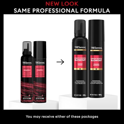 TRESemmé Keratin Smooth Blowout Styling Set - Mousse & Hairspray, Frizz Control