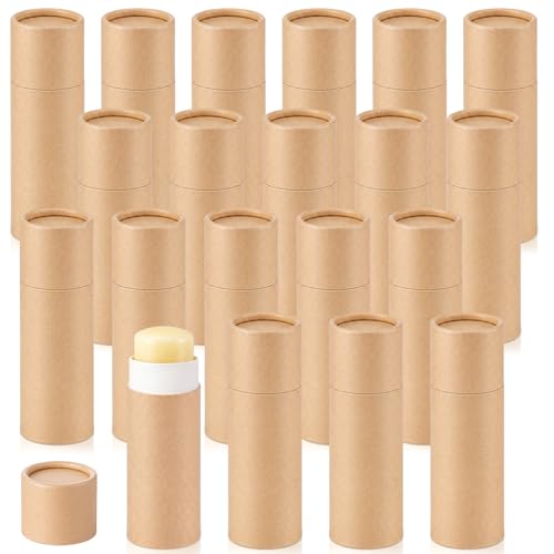 20 Pcs Empty Deodorant Tubes Push-Up Dispenser 1 oz Brown Eco-Friendly