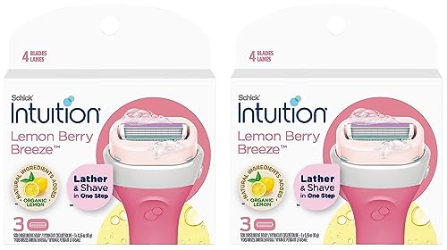 XFQUIJ Schick Intuition Lemon Renewing Moisture Refill Cartridges 6-count 2-pack