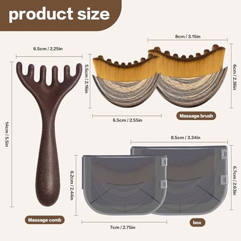 Lymphatic Contour Face Brush, Dry Brushing Face Brush, Lymphatic Drainage Massager for Face, Chin & Jawline Sculpting,Fits to The Skin to Relieve Fatigue (6PCS)