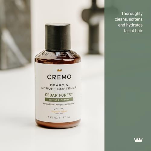 Cremo Cedar Forest Beard & Scruff Softener 6oz Pack of 2 - Softens & Conditions Facial Hair