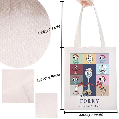 TSOTMO Toy Movie Merch Cartoon Forky Tote Bag for Cartoon Fans WDW Trip Gift for Toy Lovers (FORKY ERA)