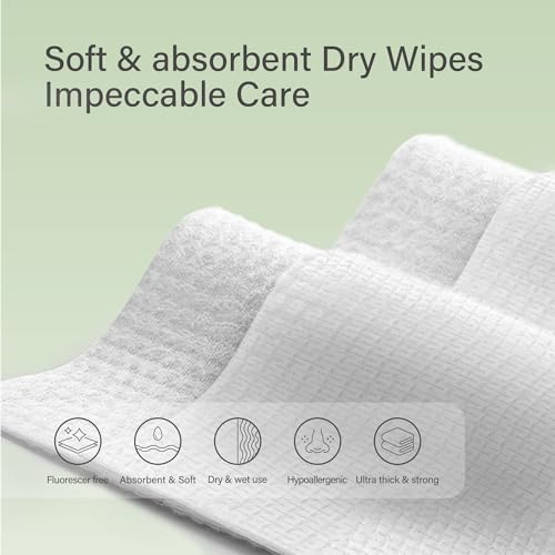 Unifree XL Disposable Face Towels 200 Count - Biobased, Sensitive Skin Friendly Variation 4