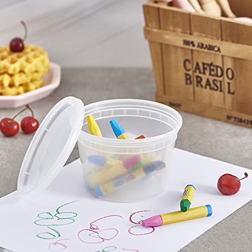 16 oz. BPA-Free Plastic Food Storage Containers with Lids - 240 Pack
