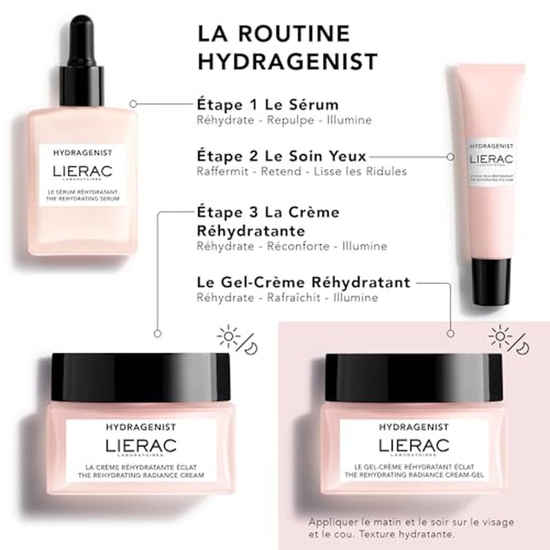 Lierac Hydragenist - Rehydrating Cream Gel Refill, Natural Face Moisturizer for Women with Hyaluronic Acid, Recommended for All Types of Skin, 50 ml