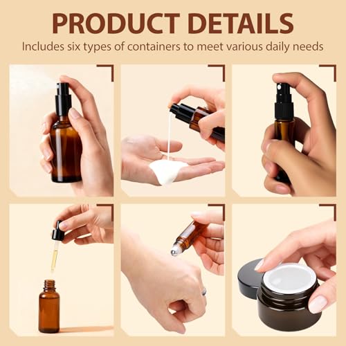 29-Pack TSA Approved Glass Travel Containers Set - Leak-Proof Skincare & Toiletry Bottles