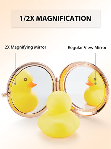 Compact Pocket Mirror 2.5 Inch Rose Gold 1x/2x Magnification Set of 6