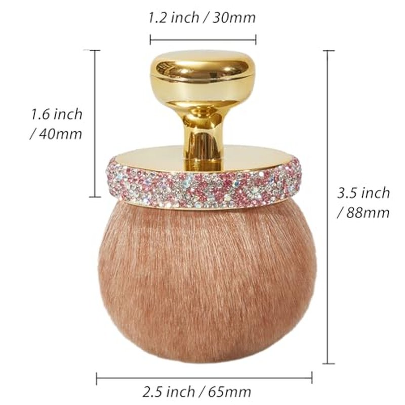 Extra Large Body Makeup Brush, Kabuki Brush for Self Tanner and Back Applicator, 2.5 to 2.9 inches, Ideal For Face, Legs, And Body, Includes Drawstring Bag, (Pink Diamond)