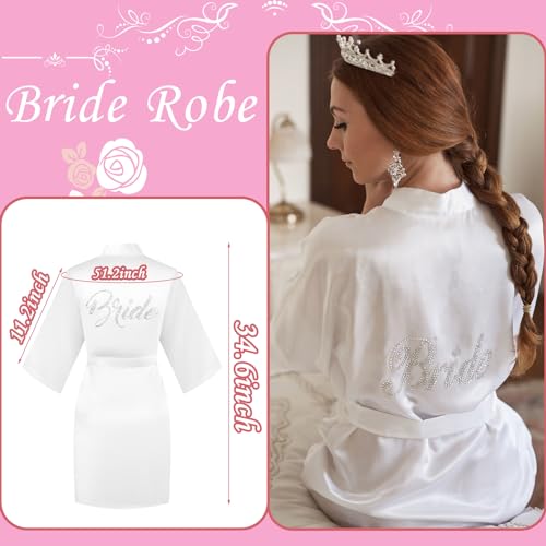 Bride to Be Gift Set with Slippers, Makeup Bag, Robe & Claw Clip – Wedding Bridal Shower Gift
