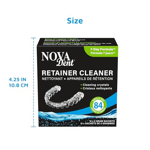Novadent Retainer Cleaner 168-Day Pack of 2 - Dentist Recommended Tartar & Stain Remover