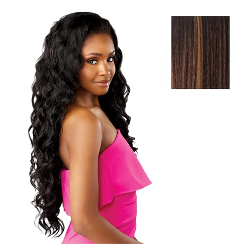 Sensationnel Instant Weave Half Wig - Balayage Chocolate, 24 Inch, Synthetic Hair