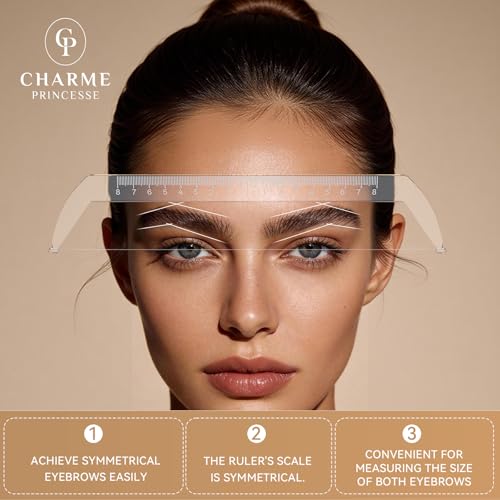 Eyebrow Ruler Eyebrow Measuring Tool Beginner Brow Mapping Kit(Includes Pigment Coloring Cotton), Achieve Symmetrical Perfectly Shaped Brows Brow Makeup Tools TA638