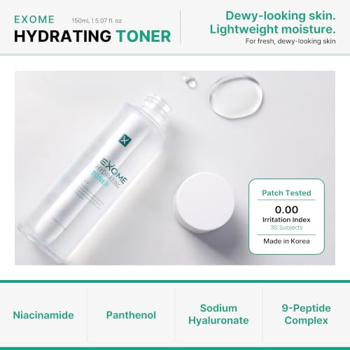 Hydrating Toner for Face with Exosomes & Peptides - Lightweight Moisturizer & Skin Prep - 150ml