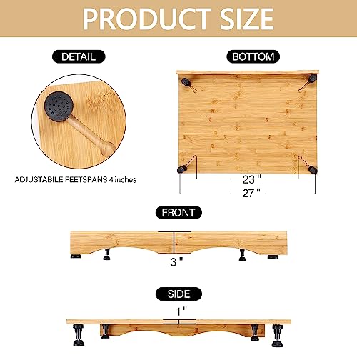 Gas Stove Cover Board with Legs & Juice Grooves - Adjustable Bamboo Noodle Board for Kitchen & RV