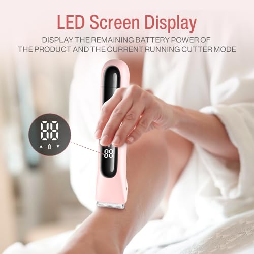 Pink Women's Cordless 2-in-1 Bikini Trimmer with LED Display