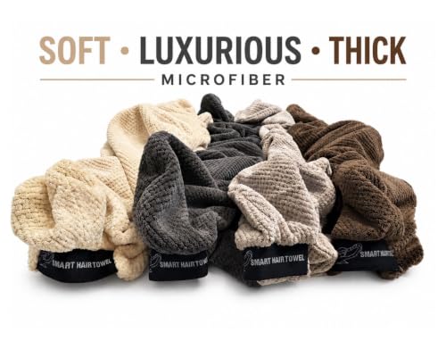 Microfiber Hair Towel Wrap for Women - Natural Taupe, Medium - Quick Dry & Anti-Frizz