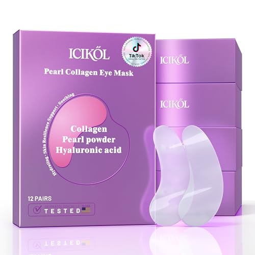 Hyaluronic Acid Collagen Under Eye Patches - 12 Pairs Deep Hydrating Eye Mask for Puffiness & Dark Circles - All-Day Moisture