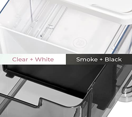 Medium Stacking Cosmetic Drawer Organizer with Lid & Divider - Clear/White - Variation of THIS listing