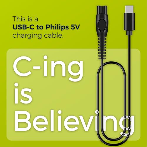 5V USB-C Charger Cord Compatible with Philips Norelco Shaver Models ? QP2724, QP1924, QP4530, QP2834, QP4631, X3001, MG5910, MG5970, QP6552, MG7910, MG7970, MG9520, QP6542 & More, 2 Pack