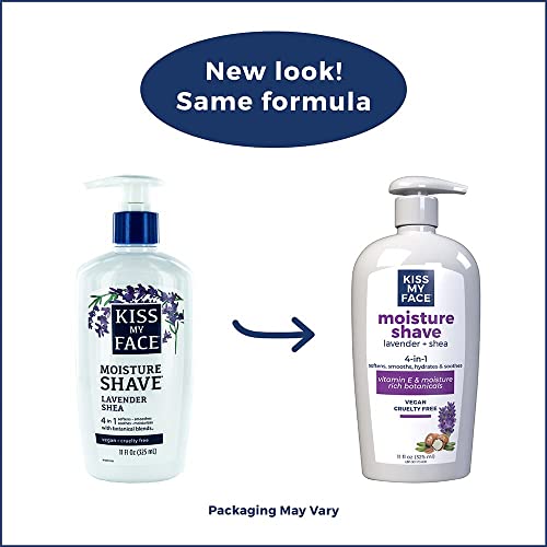 Kiss My Face Lavender & Shea Moisture Shave Cream 2-Pack, Hydrating & Vegan