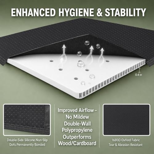 DFAN Black Twin Size Bunkie Board - Non-Slip Breathable Bed Support, 38x75"