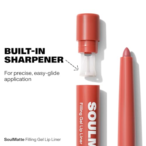 MORPHE Soulmatte Gel Lip Liner - Creamy Lip Pencil with a Matte Formula - Precision Contour Pencil with Sweet Almond & Tea Seed Oil for Long-Lasting Definition - Bella (0.007 oz) (Pack of 2)