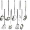 Newness 9 Pcs Stainless Steel Cooking Utensil Set - Long Handle Kitchen Tools