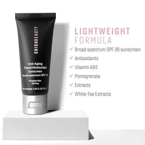 CHICA BEAUTY 3-in-1 Tinted Face Moisturizer SPF 30 Light - Anti-Aging, Vegan, Oil-Free