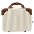 Framendino Beige Hard Shell Travel Makeup Case - Portable Cosmetic Suitcase