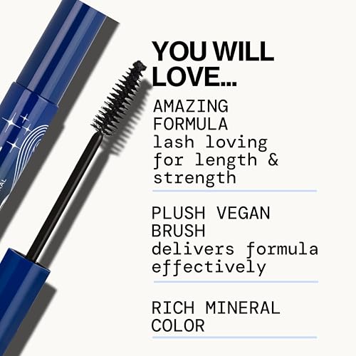 Pacifica Stellar Gaze Mascara (Supernova Black, Glass Vial) ? Length & Strength Formula with Coconut & Vitamin B, Sustainable Packaging, Vegan