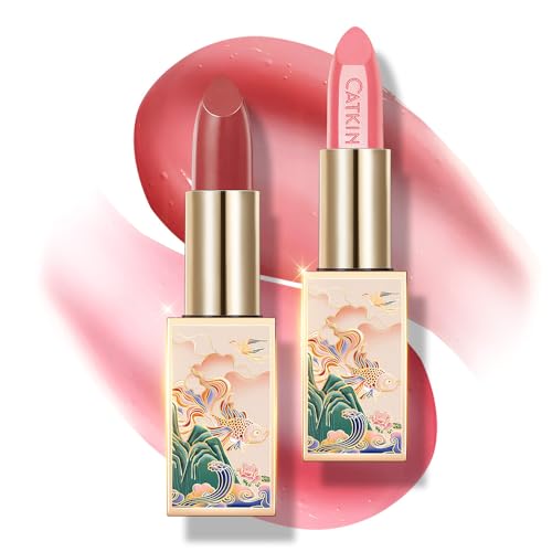 Lip Balm Set - Tinted Changing Lipstick with Vitamin E Hydrating Moisturizer 2pcs (Shades 04+08)