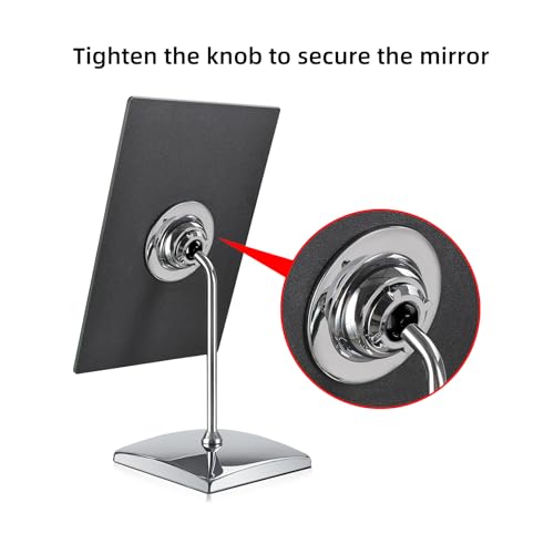 Surdy Large Table Desk Mirror with Stand for Office Desktop, Makeup Vanity and Bathroom Countertop - Personal Adjustable Face Mirror